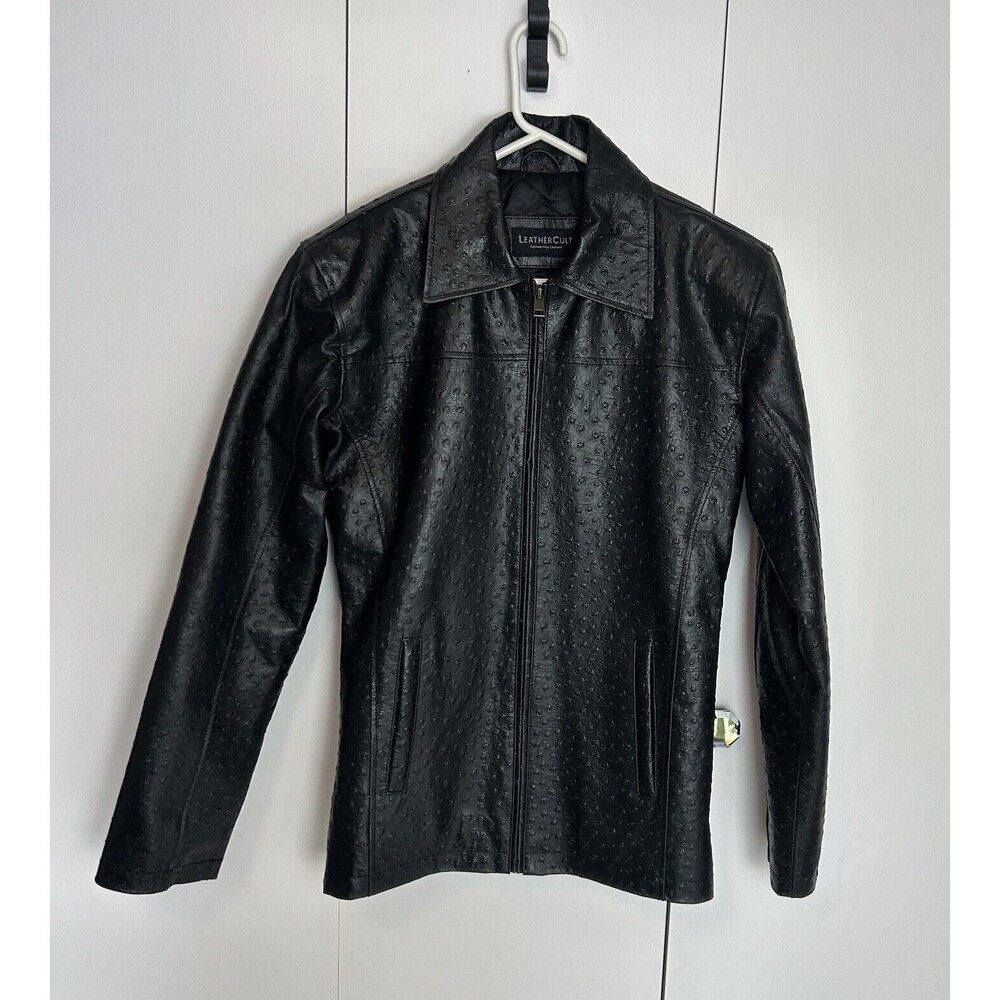 LeatherCult Custom Hide Couture Real Leather /Suede Jacket Coat Black Size S/M?